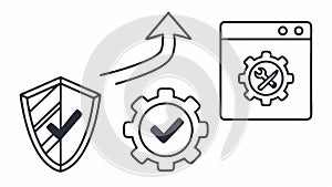 Web Development and Optimization Business Icon Set, vector design Generative AI