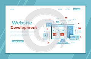Web development, optimization, user experience, user interface in e-commerce. Website layout elements, photo, video, program code