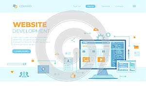 Web development, optimization, user experience, user interface in e-commerce. Website layout elements, photo, video, program code,