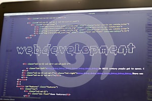 Web development phrase ASCII art inside real HTML code