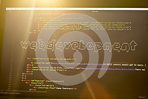 Web development phrase ASCII art inside real HTML code