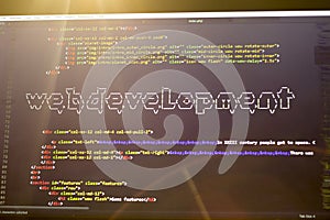 Web development phrase ASCII art inside real HTML code