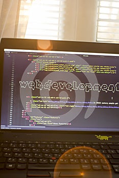 Web development phrase ASCII art inside real HTML code