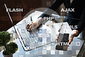 Web development. Programming. Internet and technology concept.