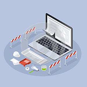 Web Development Programming Isometric Illustration