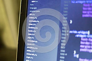 Web development project file system. PHP scripts dashboard.