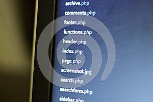 Web development project file system. PHP scripts dashboard.