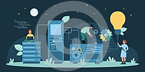 Web development technology dark concept