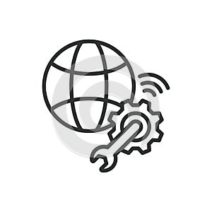 Web development tools icon in line design. Web, development, tools, coding, programming, software, design on white
