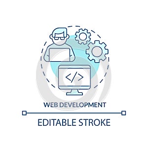 Web development turquoise concept icon