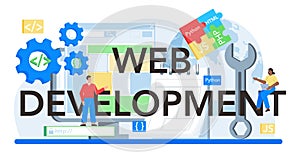 Web development typographic header. Website optimization and web page