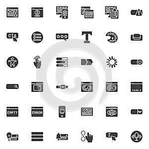 Web development and UI-UX design vector icons set