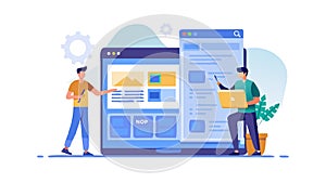 Web Development and User Interface Design Process, vector design Generative AI