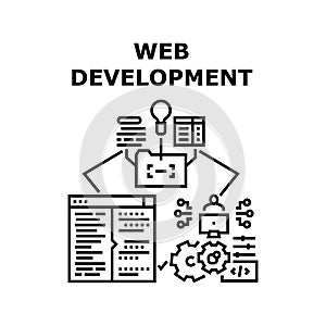 Web Development Vector Concept Black Illustration