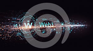 Web3 Digital Network with Blockchain Technology and Futuristic Design