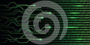 Web digital technology green binary code communication