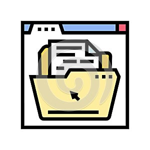 web document file color icon vector illustration