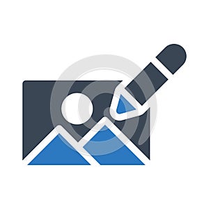 Picture edit vector glyph color icon