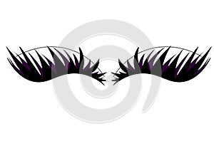 Web Eyelashes on white background, vector illustration.