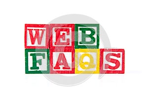 Web FAQS - Alphabet Baby Blocks on white