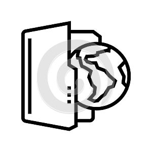web folder line icon vector illustration