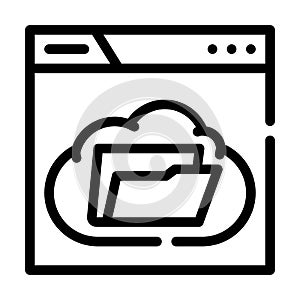 web folder line icon vector illustration