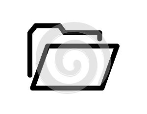 folder opened icon, linear