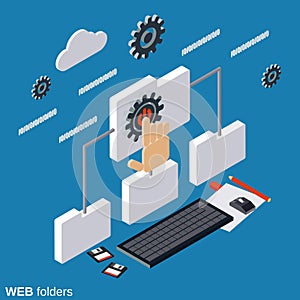 Web folders, networking vector concept