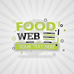 Web food logo and banner web page for meals food recipes cookbook and meals food