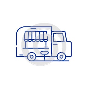 Food track line icon concept. Food track flat  vector symbol, sign, outline illustration.