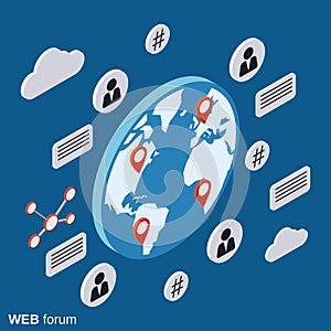 Web forum, online chat, discussion vector concept photo