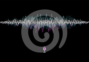 Futuristic sound wave concept. Futuristic Frequency audio waveform and music wave. Hi-tech AI technology.