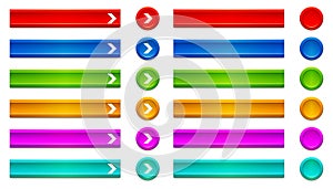 Web and game design buttons and elements, ready to use template