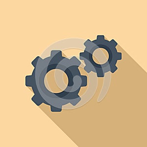 Web gear icon flat vector. Interface contact