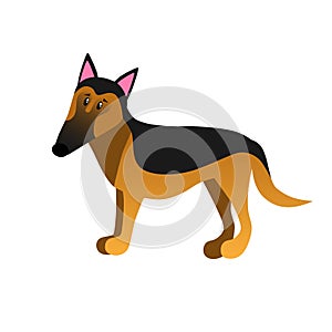German shepherd cartoon dog vector