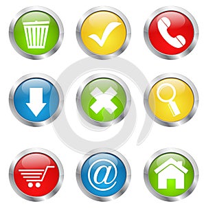 Web glossy icons vector