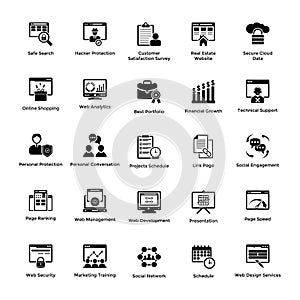 Web and Graphic Designing Solid Icons Design SetWeb and Graphic Designing Glyph Icons Pack