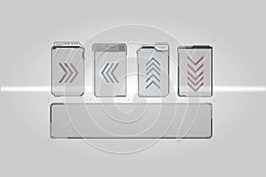 GUI elements for game. Data information infographic. Vector Big set of Sci Fi modern