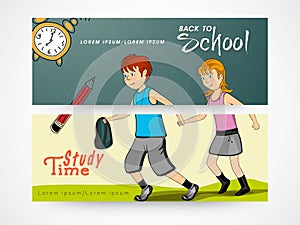 Web header or banner of back to school.