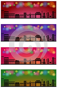 Web header banner city skyline