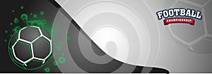 Web header or banner design with soccer ball. photo