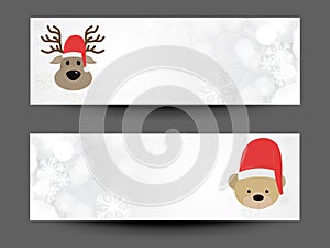 Web header or banner set for Merry Christmas celebration. photo