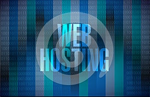 Web hosting binary background sign concept