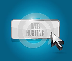 Web hosting button sign concept