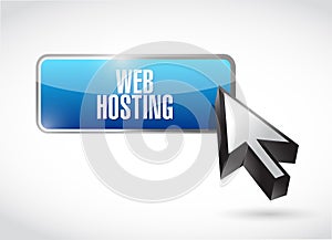 Web hosting button sign concept