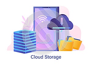Web hosting and cloud storage concept