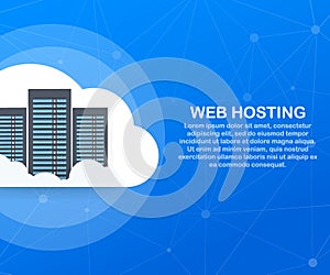 Web hosting concept with cloud computing icons design. Vector illustration.