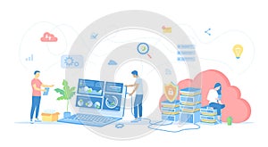 Web Hosting, Data Security, ?loud computing storage, Information processing, Database, Network connection.