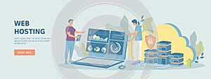 Web Hosting Data Security ?loud computing storage, Information processing, Database Network connection. Hosting servers.