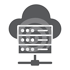 Web hosting glyph icon, data and analytics